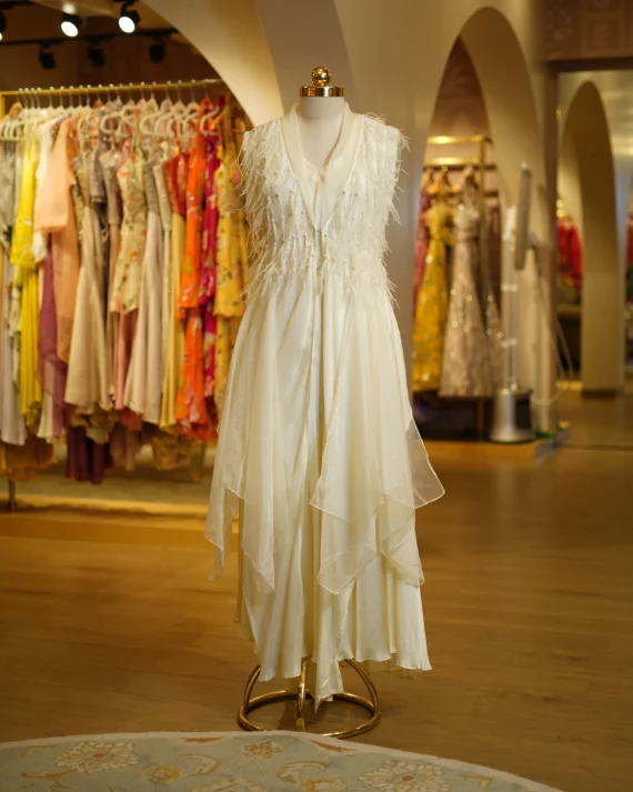 White Gown With Cape