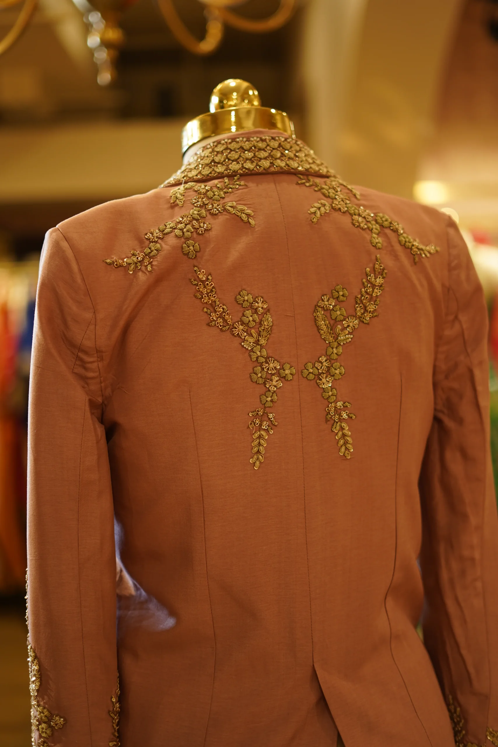 Pink Plazo with Hand Work Blazer