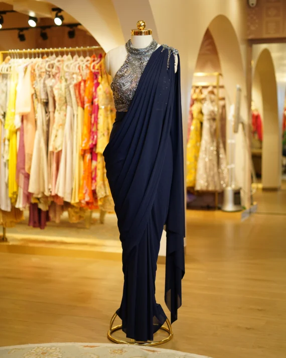Blue Drape Saree