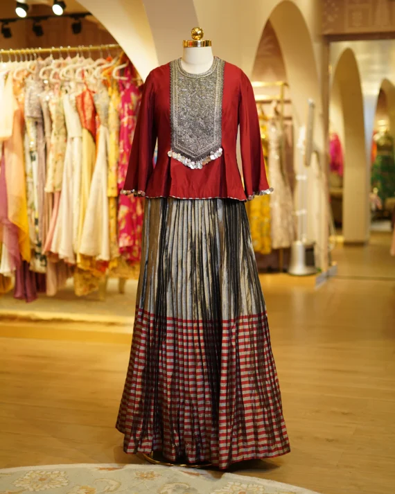 Maroon Anarkali
