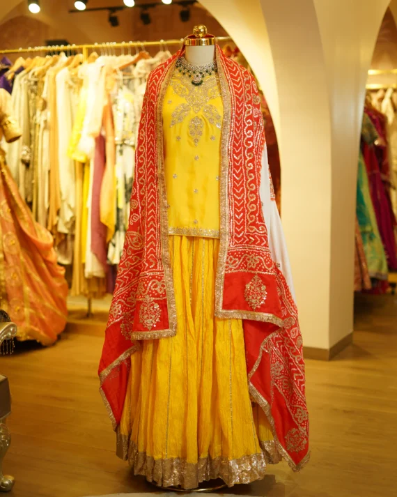 Yellow Crush Lehenga