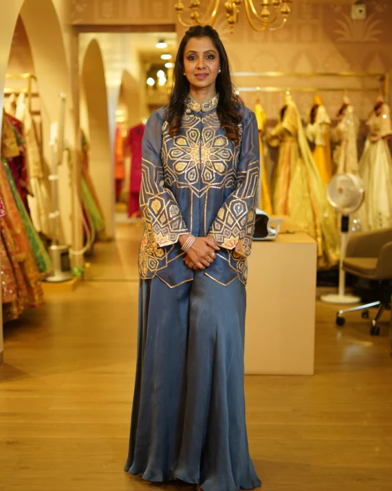 Traditional Gota Work  Jacket With Palazzo