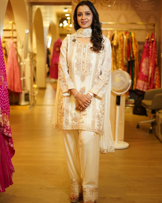 Ivory Farshi Salwar Full Kurta Set