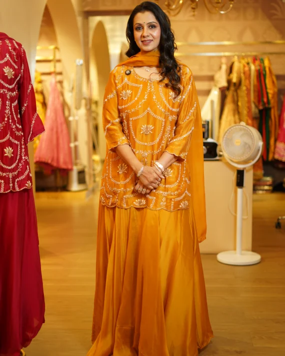 Mustard Yellow Handwork Kurta