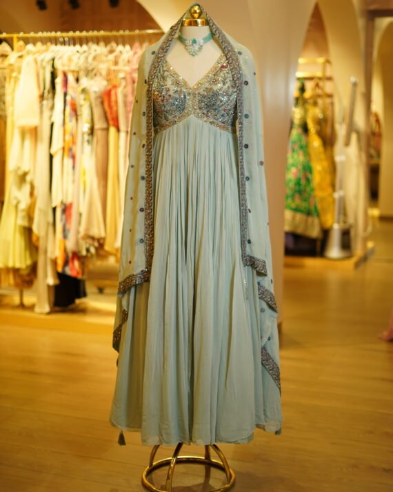 Powder Blue Anarkali