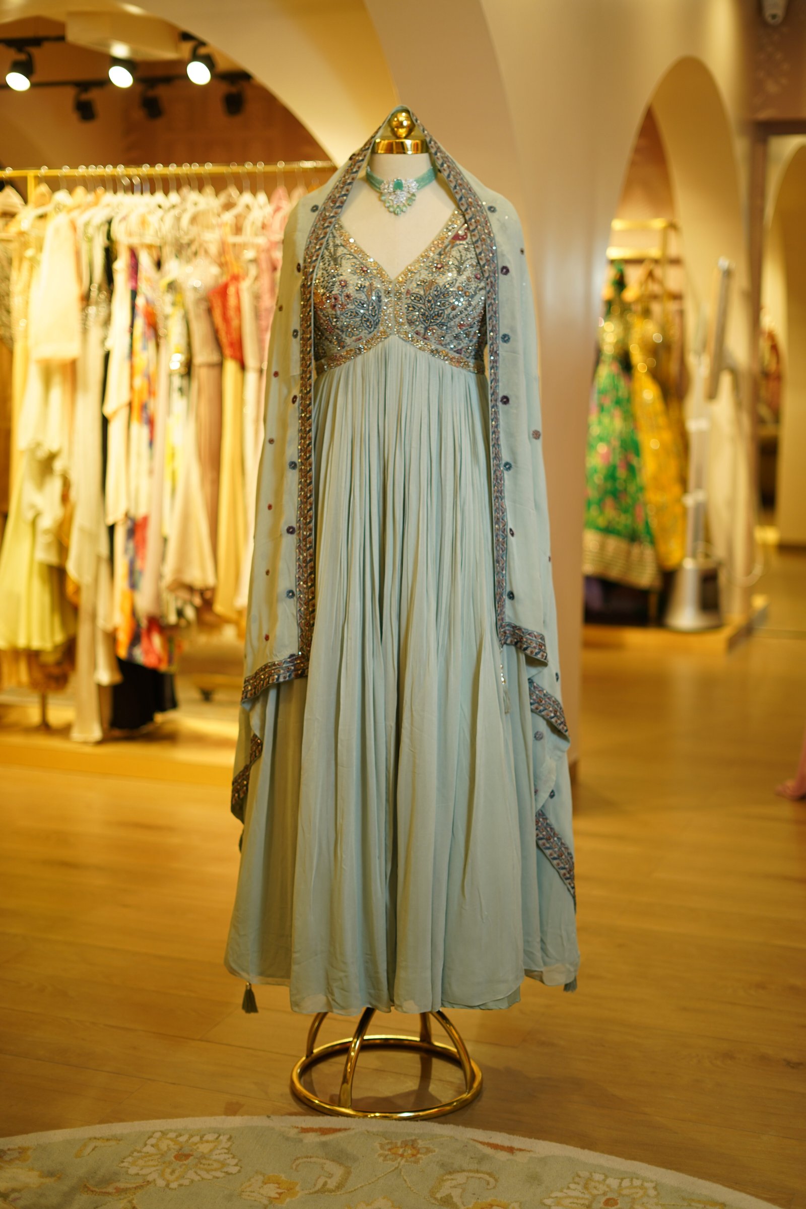 Powder Blue Anarkali