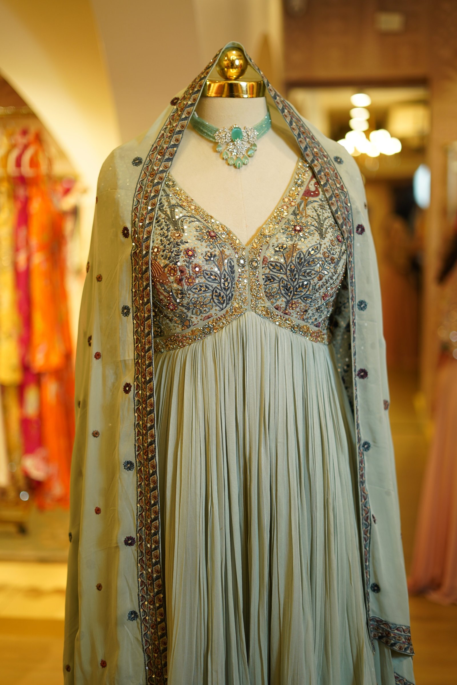 Powder Blue Anarkali
