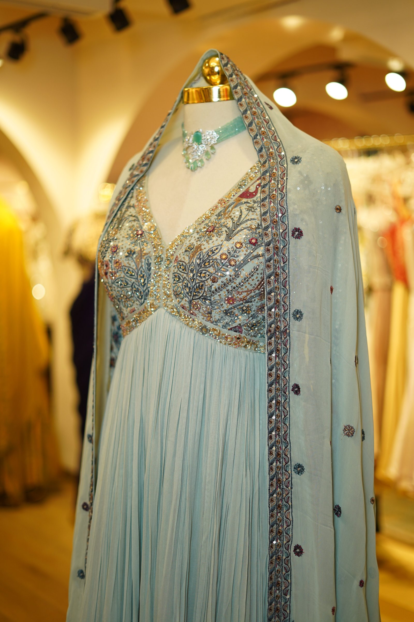 Powder Blue Anarkali