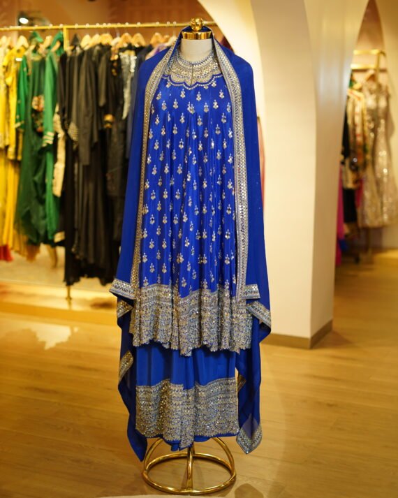 Mirror Work Short Anarkali with Dupatta