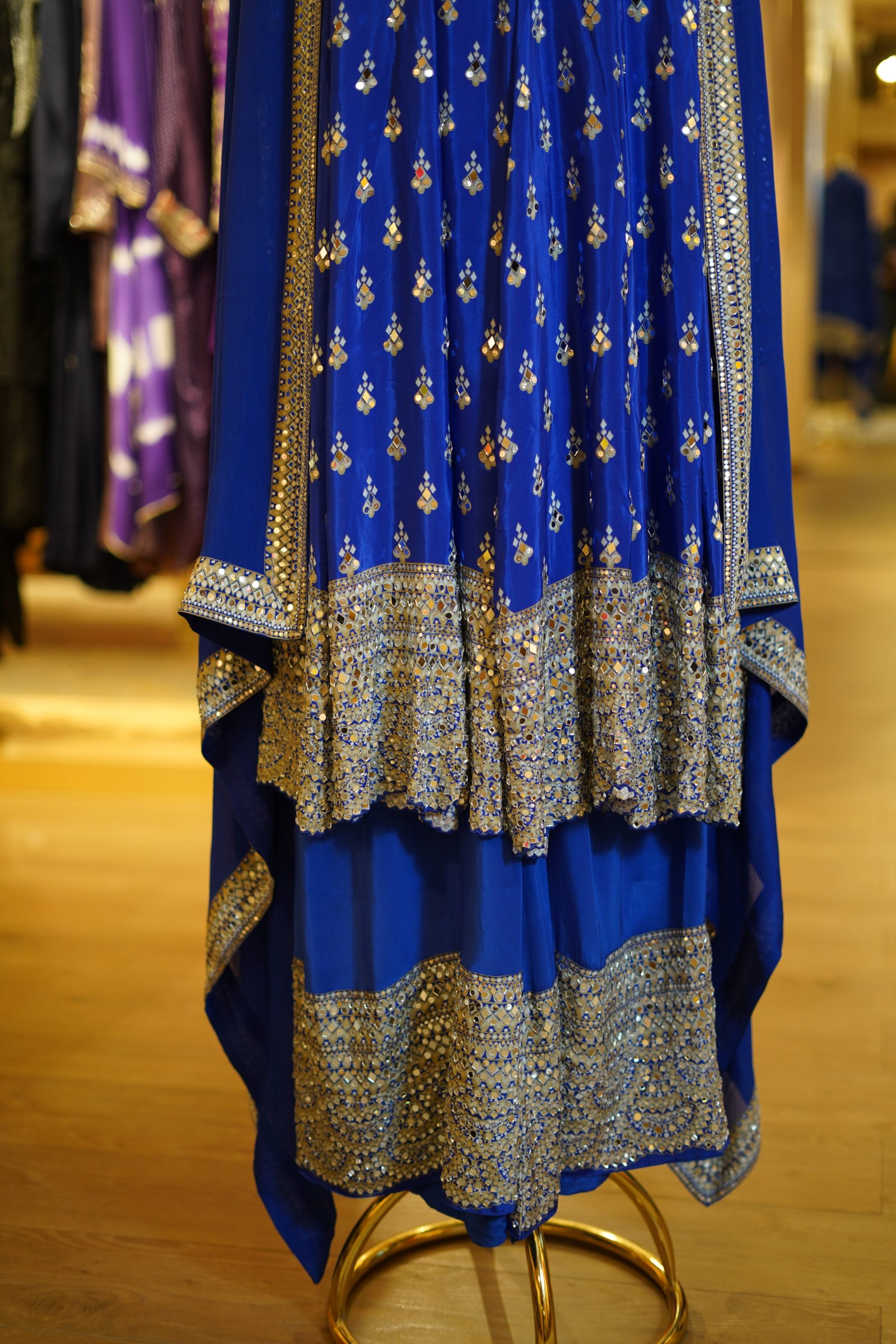 Mirror Work Short Anarkali with Dupatta