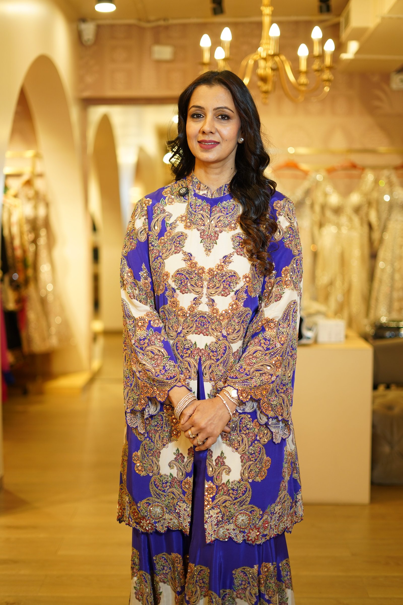 Purple and Ivory Printed Kurta Sharara Set