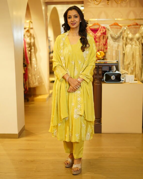 Chiffon Pearl Work Kurta Set